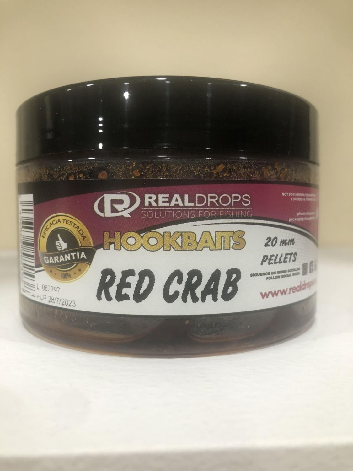 PELLETS HOOKBAITS RED CRAB 20 MM REAL DROPS