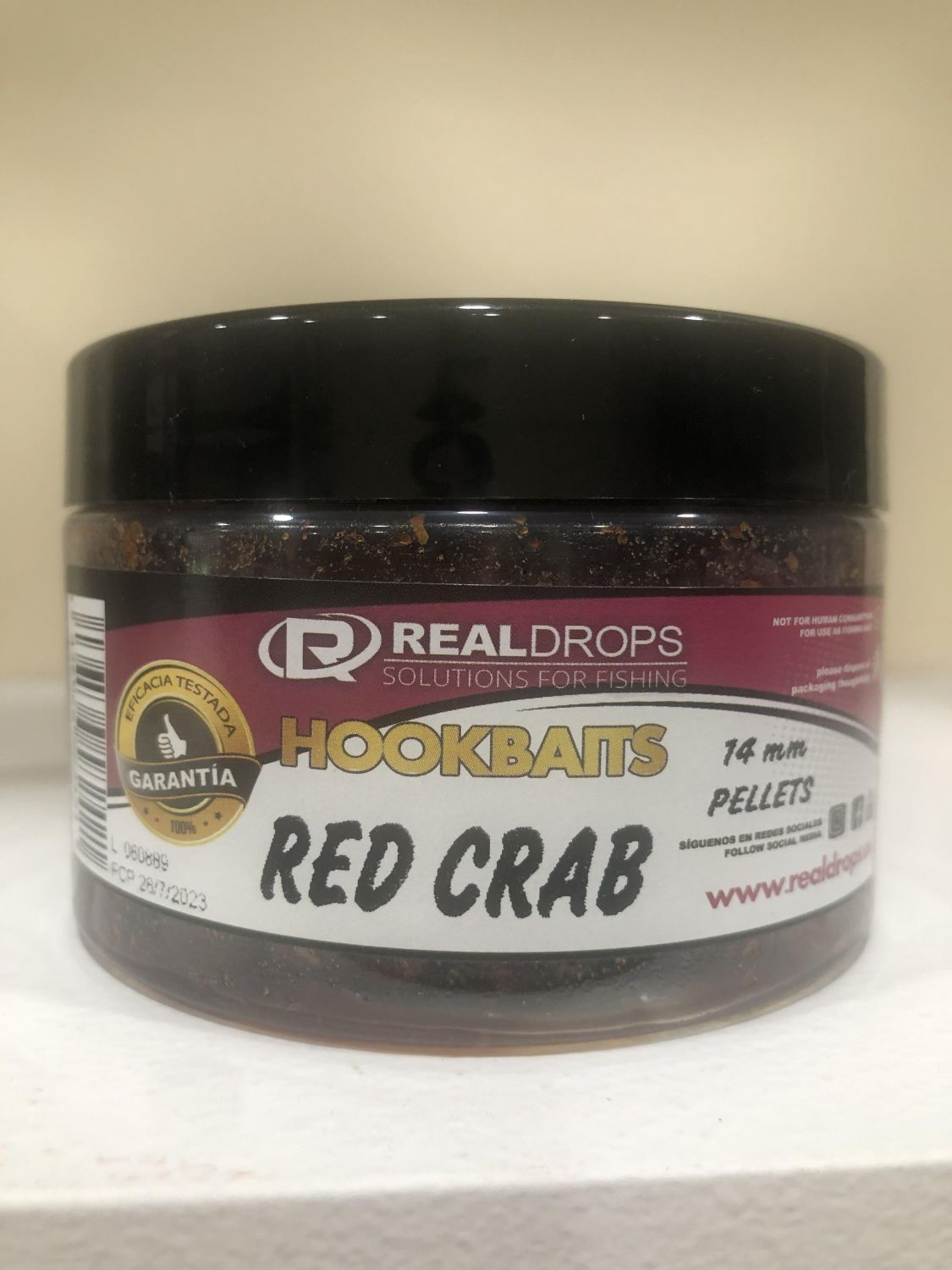 PELLETS HOOKBAITS RED CRAB 14 MM REAL DROPS