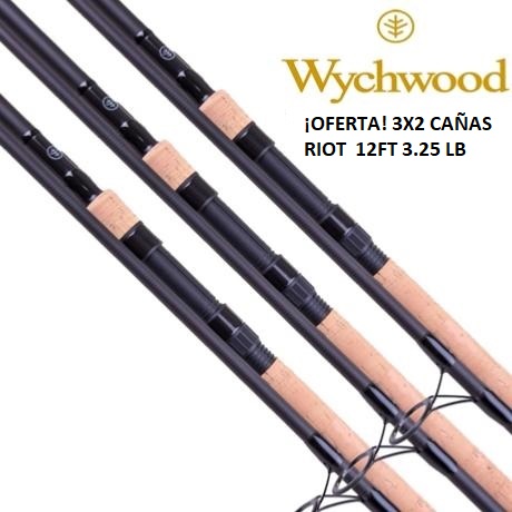 �OFERTA 3x2! PACK 3 CA�AS WYCHWOOD RIOT 12 FT 3.25LB CORCHO